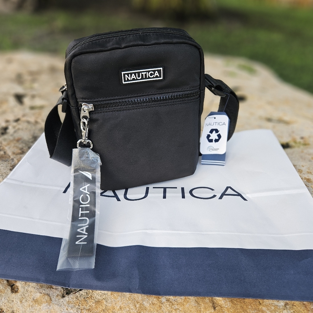 Nautica nylon crossbody bag in black NWT